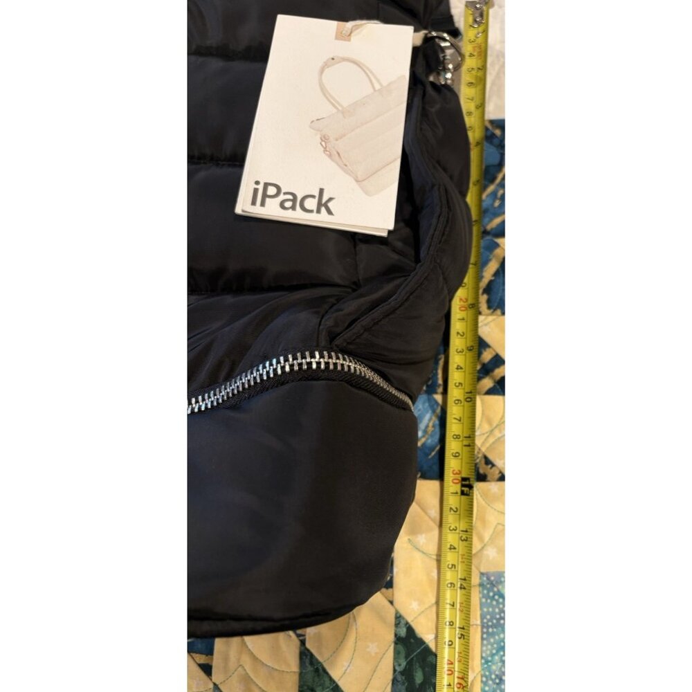 iPack Puffy Day Bag Tote Luggage Black Bag Travel Adjustable Strap & Pockets NEW - Picture 13 of 15